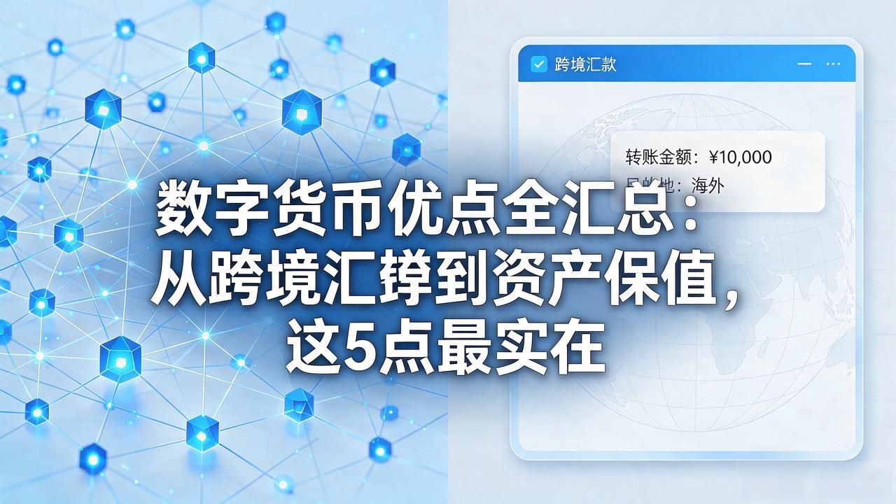 数字货币优点全汇总：从跨境汇款到资产保值，这5点最实在