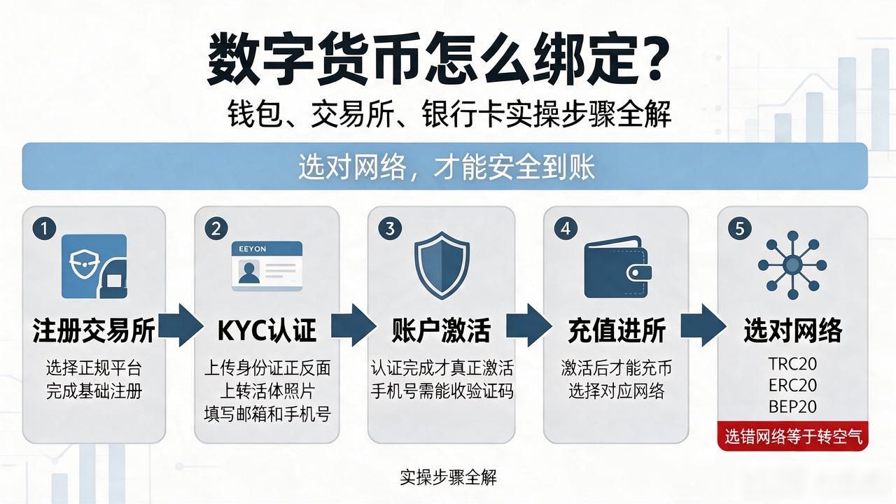 数字货币怎么绑定？钱包、交易所、银行卡实操步骤全解