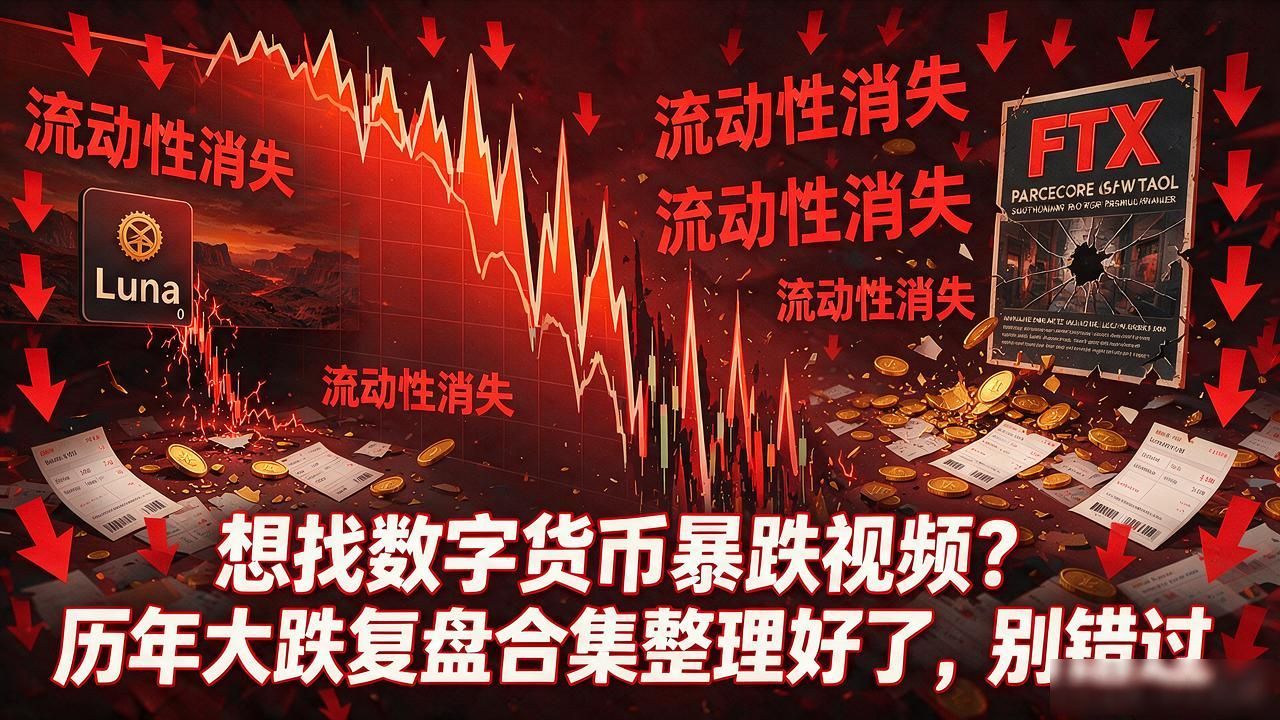 想找数字货币暴跌视频大全？历年大跌复盘合集整理好了，别错过